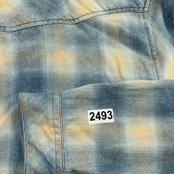 STS Ranchwear Western Shirt Womens XL Blue Plaid 100% Cotton Cowgirl Pearl Snap - Picture 9 of 9